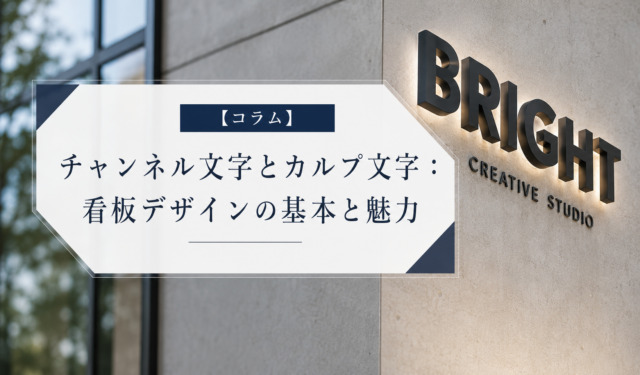 【コラム】チャンネル文字とカルプ文字:看板デザインの基本と魅力