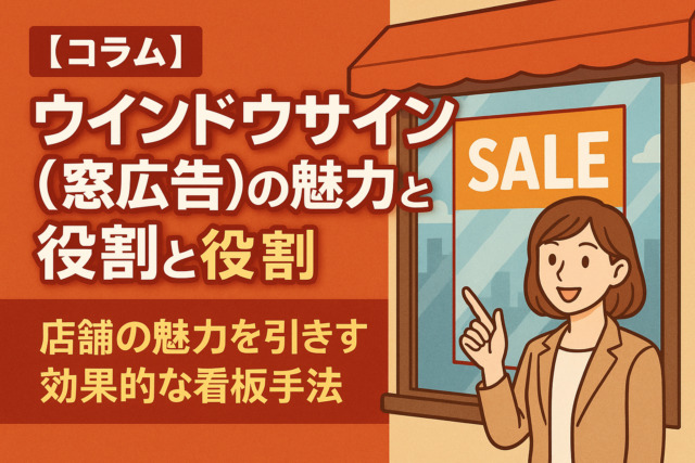 【コラム】ウインドウサイン（窓広告）の魅力と役割：店舗の魅力を引き出す効果的な看板手法